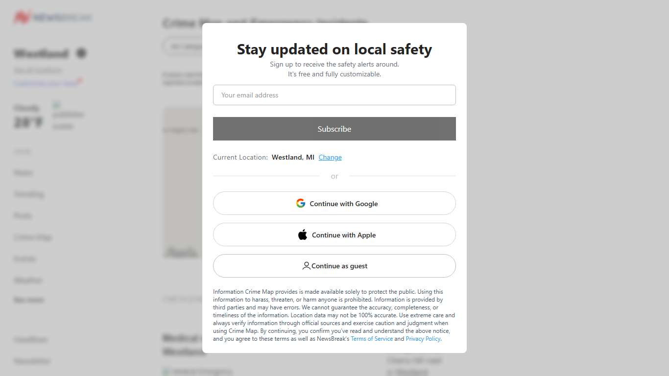 Westland, MI Crime Map & Safety Statistics | CrimeRadar
