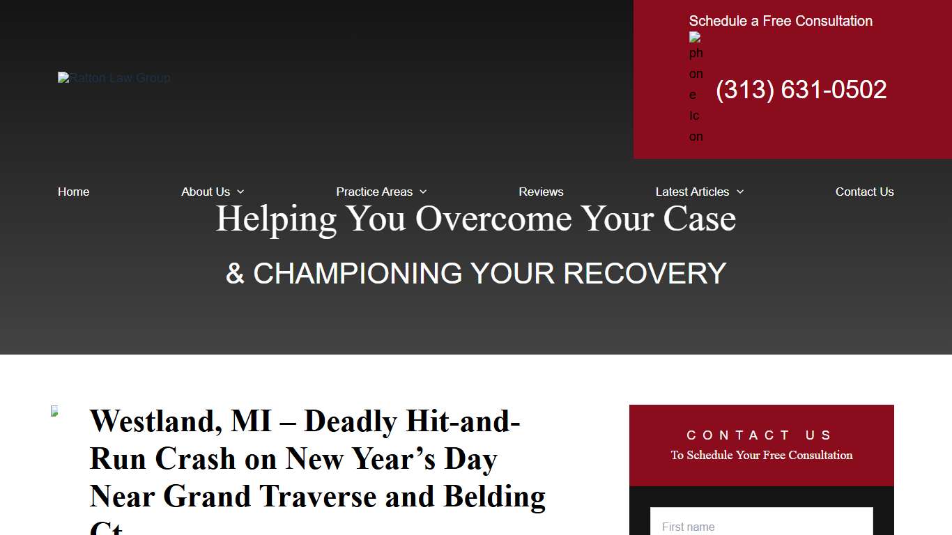 Westland, MI – Deadly Hit-and-Run Crash on New Year’s Day Near Grand Traverse and Belding Ct -